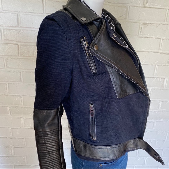 *Blank NYC Canvas Jacket with Leather Accents - Picture 6 of 16